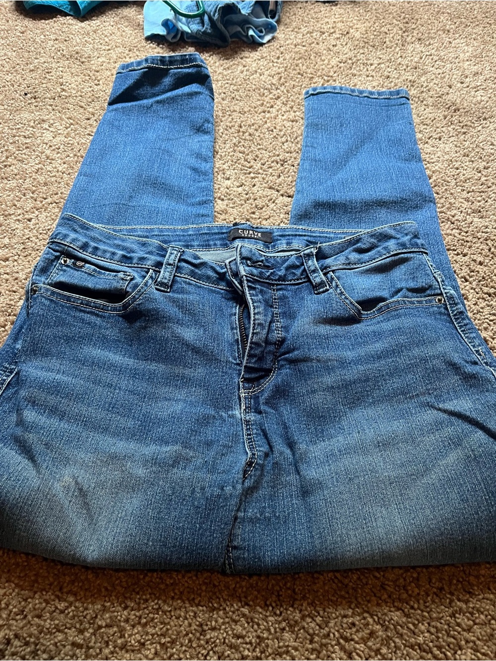 Curve appeal Blue Stretch Denim ankle Jeans 8
